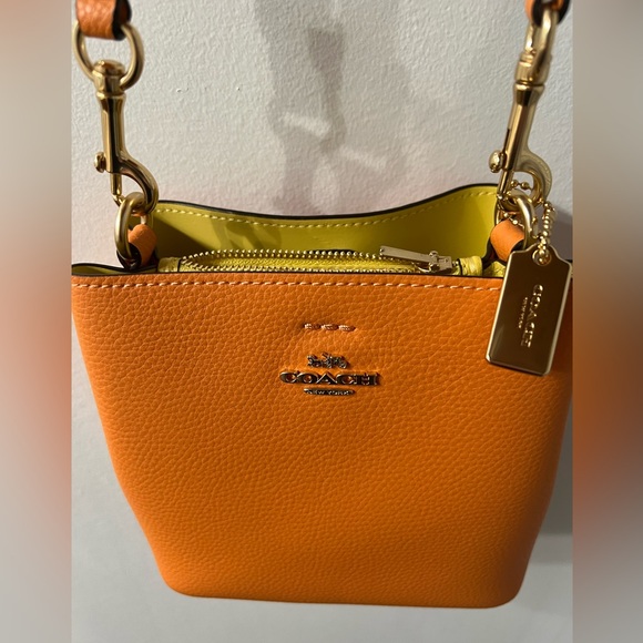 Coach Mini Town Crossbody Bucket Bag. Candied Orange. - Picture 3 of 12